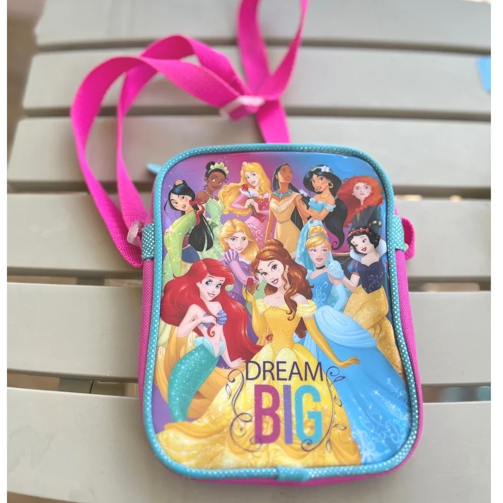 Disney Princess‎ Dream Big Pink Crossbody Bag Kids Adjustable Strap Messenger